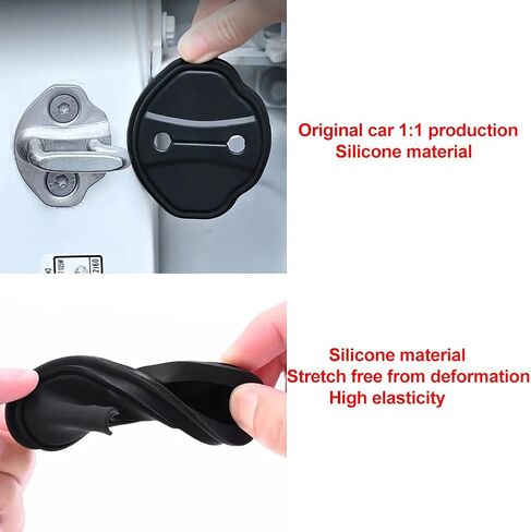 Chcury1 4 Pcs Door Entry Guard Car Door Lock Protective Cover Black Silicone For BMW X1 U11 U12 2022-2024 Left & Right Hand in Saudi Arabia