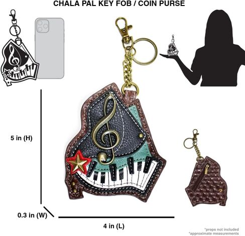 Chala Rock Star Guitar Key Chain Coin Purse Leather Bag Fob Charm New in Saudi Arabia