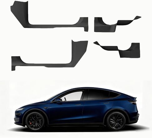 Door Entry Threshold Strip 2nd Row Seat Lower Protector for Tesla Model Y Juniper 2025 2026 Front & Rear 5PCS Door Sill Protective Cover Anti-dust Black in Saudi Arabia