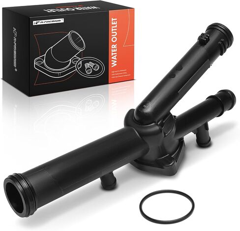 A-Premium Thermostat Housing Water Outlet Compatible with Volkswagen & Audi - Passat 2007-2008, CC 2009-2011, Touareg 2007-2011, Q7 2007-2010 in Saudi Arabia