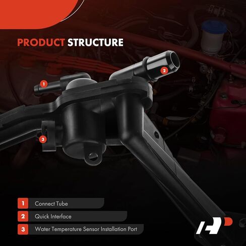 A-Premium Thermostat Housing Water Outlet Compatible with Volkswagen & Audi - Passat 2007-2008, CC 2009-2011, Touareg 2007-2011, Q7 2007-2010 in Saudi Arabia
