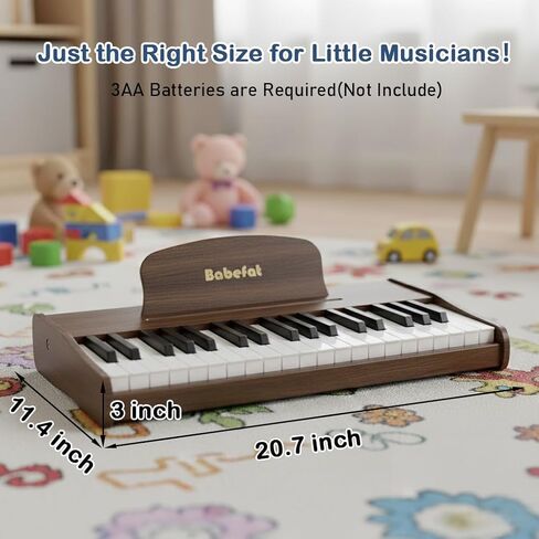 Kids Piano Keyboard 37 Keys Digital Piano for Kids Mini Musical Instruments Wooden Pianos Toy for 4+ Years Old Girls and Boys Birthday Gift Walnut (Oka) in Saudi Arabia