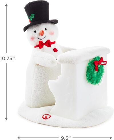 Hallmark 2023 Sing-Along Showman Snowman، 11 بوصة (ديكور سطح الطاولة من القطيفة الموسيقية للذكرى العشرين) هدايا للأم وهواة الجمع in Kuwait