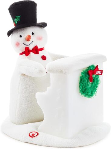 Hallmark 2023 Sing-Along Showman Snowman، 11 بوصة (ديكور سطح الطاولة من القطيفة الموسيقية للذكرى العشرين) هدايا للأم وهواة الجمع in Kuwait