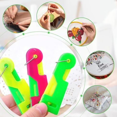 3 Pack Automatic Needle Threader for Hand Sewing Embroidery & Cross-Stitch Crafts Universal Compatibility Across Various Sewing Machines in Saudi Arabia