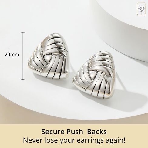 Lightweight 925 Sterling Silver Ball Stud Earrings for Women | Round Polished Silver Stud Earrings | Hypoallergenic 925 Sterling Silver Stud Earrings for Women with Secure Pushbacks By MAX + STONE, in Saudi Arabia