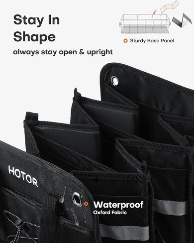 HOTOR Trunk Organizer for SUV – Car Storage Box with Reflective Strips, Collapsible Car Organizer with Large Capacity, Essential Car Accessories for Truck, Van & Sedan, Black, 33.1" x 13.0" x 12.0" in Kuwait