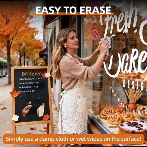 WUO Chalk Markers for Windows Glass, 12 Colors Liquid Chalk Pens with 10mm 3 in 1 Nib, Washable Window Markers for Mirrors, Blackboards, Car Windows, Bistro Signs, Classroom Boards & DIY Crafts in Saudi Arabia