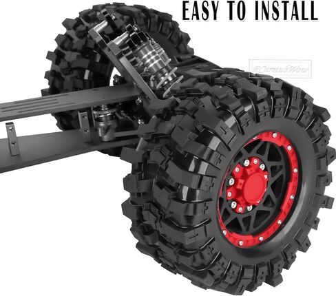 إطارات شاحنة RC بمقياس 1/10، عجلات وإطارات مع سداسي 12/14/17 مم لـ Rustler Stampede Hoss، Arrm a Granite Vorteks Big Rock 3S، 1/10 إطارات الطرق الوعرة إطارات شاحنة مطاطية مع حشوة إسفنجية، أسود مع أحمر in Kuwait