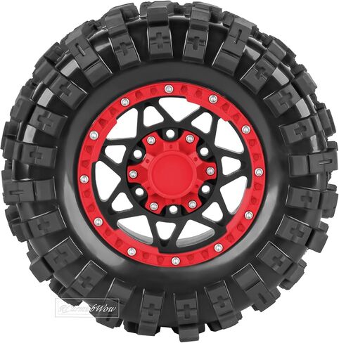 إطارات شاحنة RC بمقياس 1/10، عجلات وإطارات مع سداسي 12/14/17 مم لـ Rustler Stampede Hoss، Arrm a Granite Vorteks Big Rock 3S، 1/10 إطارات الطرق الوعرة إطارات شاحنة مطاطية مع حشوة إسفنجية، أسود مع أحمر in Kuwait