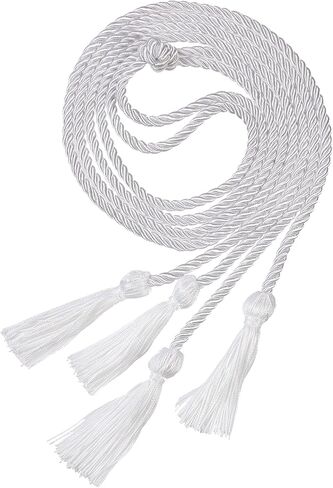 حبال شرف مزدوجة للتخرج مع حبال أكاديمية مضفرة بشرابة لحفلات الكلية بالمدرسة الثانوية 68 بوصة (وردي + أبيض) in Kuwait