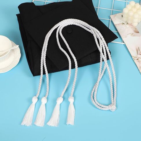 حبال شرف مزدوجة للتخرج مع حبال أكاديمية مضفرة بشرابة لحفلات الكلية بالمدرسة الثانوية 68 بوصة (وردي + أبيض) in Kuwait