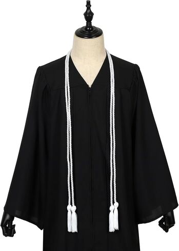 حبال شرف مزدوجة للتخرج مع حبال أكاديمية مضفرة بشرابة لحفلات الكلية بالمدرسة الثانوية 68 بوصة (وردي + أبيض) in Kuwait