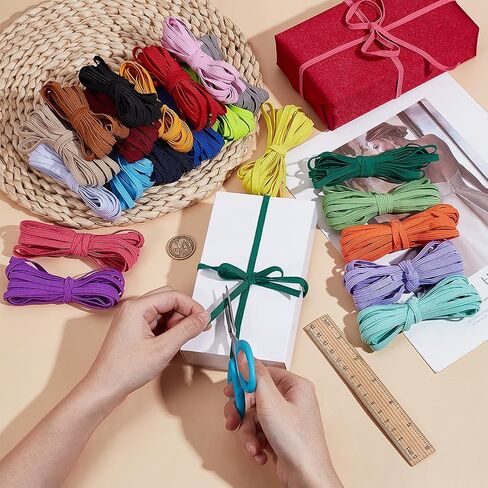 BENECREAT 114 Yard 21 Colors Elastic Band, 6mm Wide Elastic Knitting Band for Sewing, Stretch Strap for DIY Clothing Headbands Decorations Crafts, Sewing Accessories in Saudi Arabia