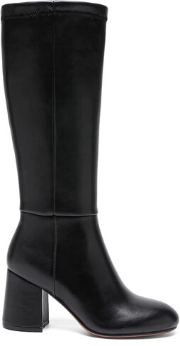 Knee High Boots Women Chunky Block Heel Fall Boots for Women Comfortable Almond Toe Side Zipper Heeled Boots in Kuwait