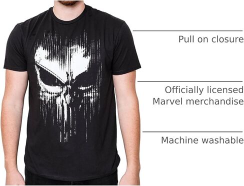 Marvel The Punisher Dirty Skull Vest Logo Cranial Adult T-Shirt in Saudi Arabia