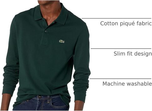 Lacoste Men's Long Sleeve Classic Slim Fit Pique Polo in Saudi Arabia