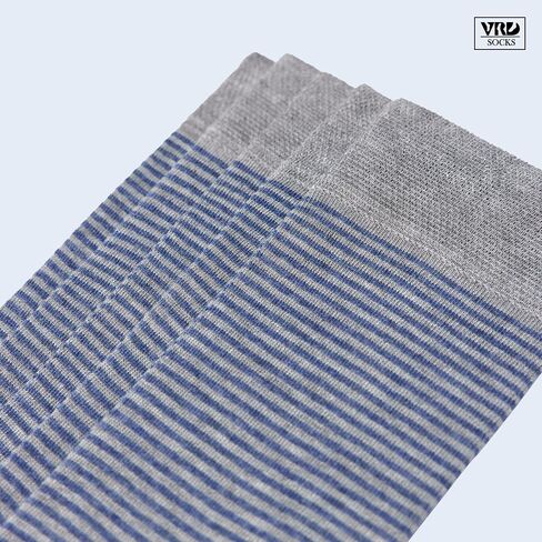 VRD SOCKS Mens Dress Socks, Bamboo Socks for Men, 5-Pack - Shoe Size 8-13, Pacific Grey - Striped in Saudi Arabia