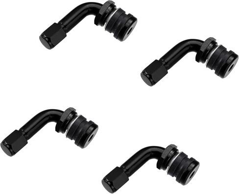 Motoforti Universal Motorcycle Valve Stem, Metal, Black, 4 Pcs in Saudi Arabia