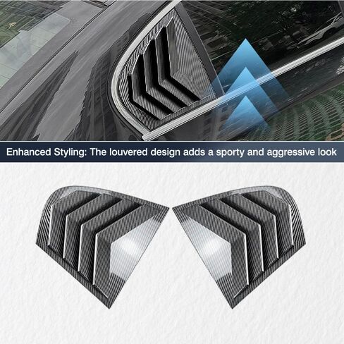 Riloer Rear Window Louver Shutter, Car Rear Louver Covers Compatible with BMW 5 Series E60 E61 2004-2010 (After June 2004), Carbon Fiber Look Finish, 2 pcs in Saudi Arabia