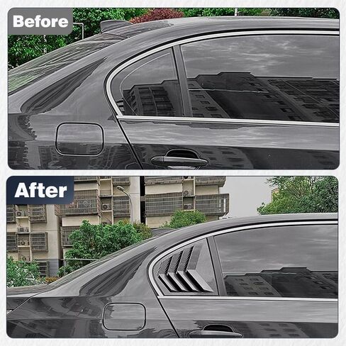 Riloer Rear Window Louver Shutter, Car Rear Louver Covers Compatible with BMW 5 Series E60 E61 2004-2010 (After June 2004), Carbon Fiber Look Finish, 2 pcs in Saudi Arabia