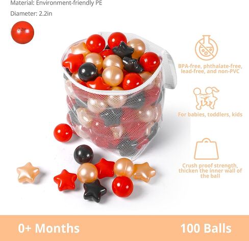 كرات ستار بول للأطفال الصغار، 50 100 200 500 كرة بلاستيكية مع نجوم خالية من الفثالات وخالية من البيسفينول A للمسرح وحمام السباحة ومراكز لعب كرات المرح للأطفال والرضع والأطفال الصغار 1-3 داخلي وخارجي in Kuwait