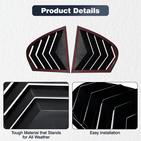 Riloer Rear Window Louver Shutter, Car Rear Louver Covers Compatible with BMW 5 Series E60 E61 2004-2010 (After June 2004), Glossy Black, 2 pcs in Saudi Arabia
