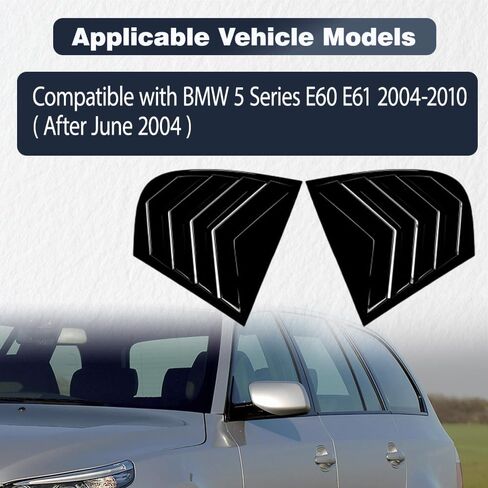 Riloer Rear Window Louver Shutter, Car Rear Louver Covers Compatible with BMW 5 Series E60 E61 2004-2010 (After June 2004), Glossy Black, 2 pcs in Saudi Arabia