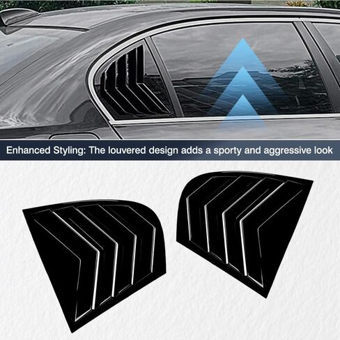 Riloer Rear Window Louver Shutter, Car Rear Louver Covers Compatible with BMW 5 Series E60 E61 2004-2010 (After June 2004), Glossy Black, 2 pcs in Saudi Arabia