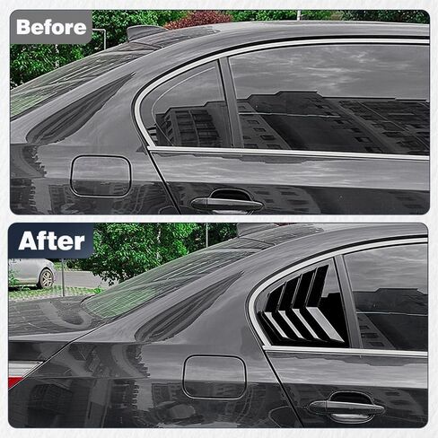 Riloer Rear Window Louver Shutter, Car Rear Louver Covers Compatible with BMW 5 Series E60 E61 2004-2010 (After June 2004), Glossy Black, 2 pcs in Saudi Arabia