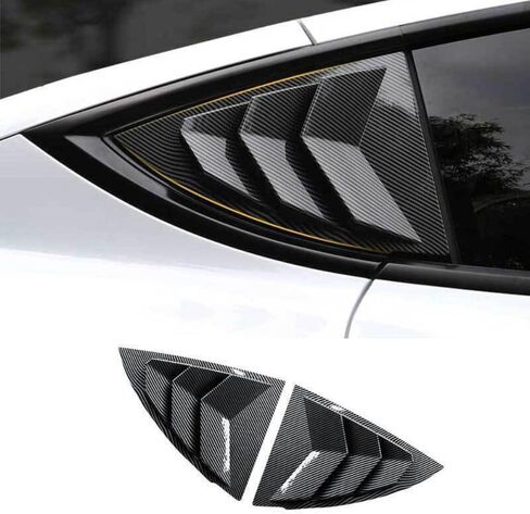 فتحات النوافذ الجانبية الخلفية متوافقة مع ستائر غطاء مغرفة فتحة التهوية طراز Y 2020-2023 من Tesla (أسود لامع) in Kuwait