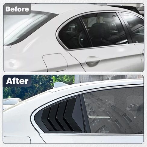 Riloer Window Louvers, Car Rear Louver Covers Replacement, Compatible with BMW 5 Series F10 525i 530i 2011-2017(After June 2011), Glossy Black, 2 pcs in Saudi Arabia