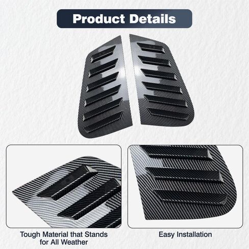 Riloer Car Side Window Louver Scoop Shutter Covers, Compatible with Volkswagen Golf 4 MK4 IV GFK 1997-2006 (After June 1997), Carbon Fiber Look Finish, 2 pcs in Saudi Arabia