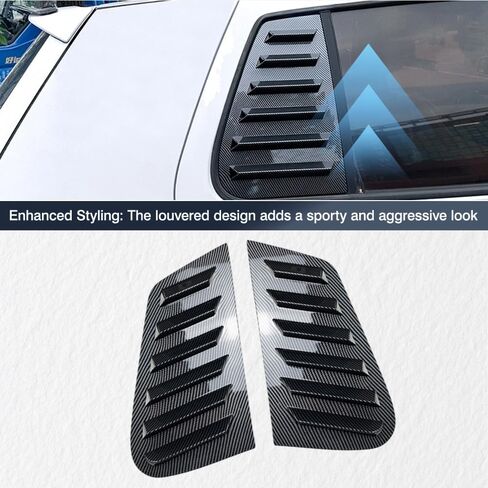 Riloer Car Side Window Louver Scoop Shutter Covers, Compatible with Volkswagen Golf 4 MK4 IV GFK 1997-2006 (After June 1997), Carbon Fiber Look Finish, 2 pcs in Saudi Arabia