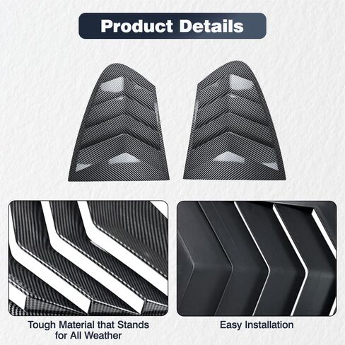 Riloer Window Louvers, Car Rear Louver Covers Replacement, Compatible with BMW 5 Series F10 525i 530i 2011-2017(After June 2011), Carbon Fiber Look Finish, 2 pcs in Saudi Arabia