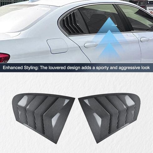 Riloer Window Louvers, Car Rear Louver Covers Replacement, Compatible with BMW 5 Series F10 525i 530i 2011-2017(After June 2011), Carbon Fiber Look Finish, 2 pcs in Saudi Arabia