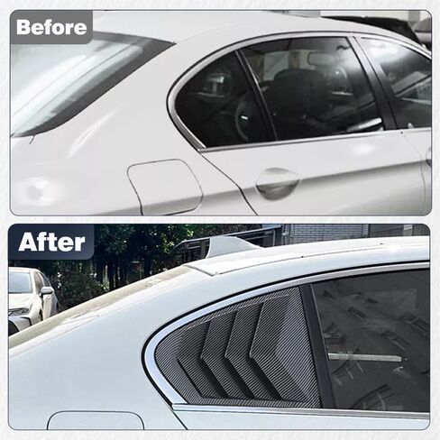 Riloer Window Louvers, Car Rear Louver Covers Replacement, Compatible with BMW 5 Series F10 525i 530i 2011-2017(After June 2011), Carbon Fiber Look Finish, 2 pcs in Saudi Arabia