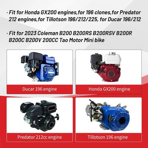 مجموعة مسامير غطاء جانبي لمحركات GX200 لـ Predator 212 196cc لدراجة Coleman CT200U BT200X الصغيرة، لهوندا GX160/GX200، لـ Baja Hisun Tillotson Clone 196/212/225cc محرك دراجة صغيرة Go Kart in Kuwait
