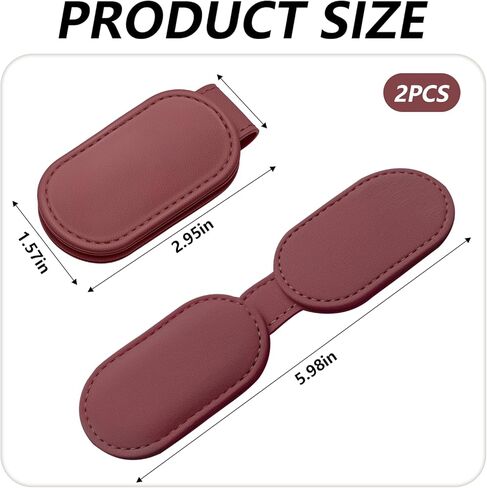 مشبك مغناطيسي متعدد الوظائف، مشبك جلدي ناعم صغير كمشبك نقود، مشبك حزام ومشبك مذكرة (أحمر) in Kuwait