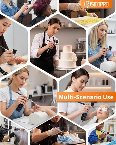 مجموعة البخاخة، فرشاة البخاخة اللاسلكية للأظافر، مجموعة فُرش الهواء مع ضاغط هواء للعارضات/الأحذية/الكعك/الشعر، مسدسات فرشاة الهواء للرسم in Kuwait