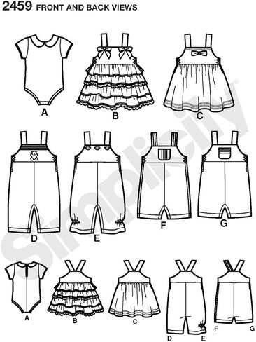 Simplicity Simply Baby Pattern 2459 رومبير للأطفال بطولين، سترة وبدلة محبوكة، من الولادة حتى 24 رطلاً أو 18 شهرًا in Saudi Arabia