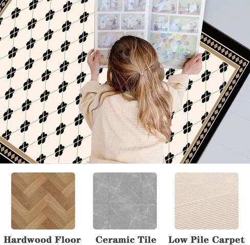 Hardwood Floor Desk Chair Mat Office Chair Floor Protection Mat for Computer Gaming Rolling Chair Mat for Low Pile Carpet Multi Purpose Floor Protector Anti Slip & Scratch Resistant 100 x 14 in Saudi Arabia