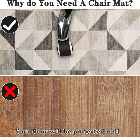 Non Slip Office Chair Mat 140 x 160 cm Hardwood Floor Protector for Desk Chair Gaming Chair Mat for Wooden Floors Computer Chair Rug for Home and Office in Saudi Arabia