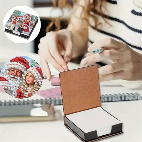 Flower Diamond Painting Kit Note Box,Memo Paper Storage Box Diamonds Art,Sticky Note Holder Diamond Art,Diamond Painting Memo Pad For Office Desk. (Flower2) in Saudi Arabia