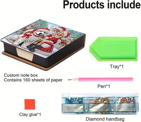 Flower Diamond Painting Kit Note Box,Memo Paper Storage Box Diamonds Art,Sticky Note Holder Diamond Art,Diamond Painting Memo Pad For Office Desk. (Flower2) in Saudi Arabia