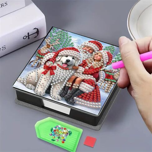 Flower Diamond Painting Kit Note Box,Memo Paper Storage Box Diamonds Art,Sticky Note Holder Diamond Art,Diamond Painting Memo Pad For Office Desk. (Flower2) in Saudi Arabia