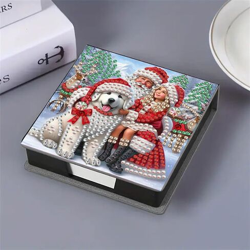 Flower Diamond Painting Kit Note Box,Memo Paper Storage Box Diamonds Art,Sticky Note Holder Diamond Art,Diamond Painting Memo Pad For Office Desk. (Flower2) in Saudi Arabia