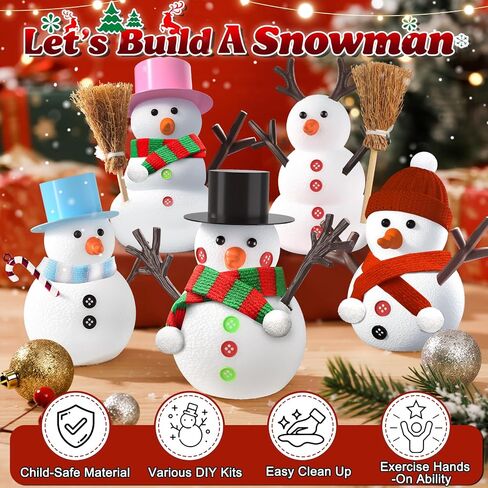 AuroTops 12 Pack Christmas Crafts for Kids,DIY Snowman Kit,Build a Snowman Kit,Modeling Clay Craft Kits for Kids,Christmas Stocking Stuffers Holiday Party Decoration Gifts Bulk in Saudi Arabia