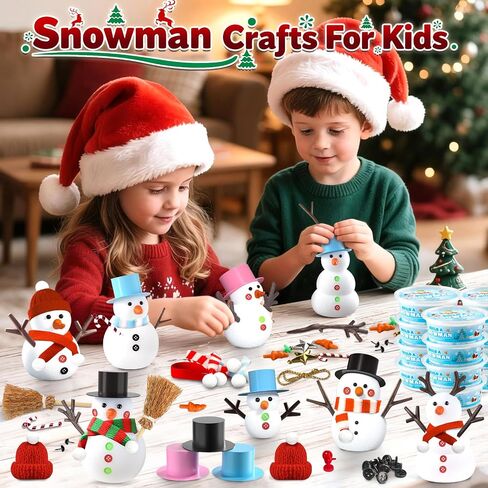 AuroTops 12 Pack Christmas Crafts for Kids,DIY Snowman Kit,Build a Snowman Kit,Modeling Clay Craft Kits for Kids,Christmas Stocking Stuffers Holiday Party Decoration Gifts Bulk in Saudi Arabia