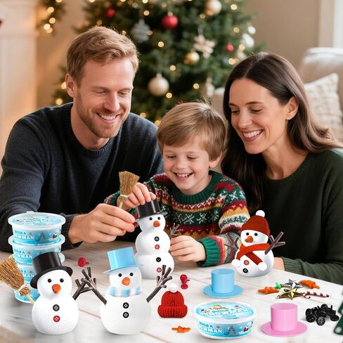 AuroTops 12 Pack Christmas Crafts for Kids,DIY Snowman Kit,Build a Snowman Kit,Modeling Clay Craft Kits for Kids,Christmas Stocking Stuffers Holiday Party Decoration Gifts Bulk in Saudi Arabia